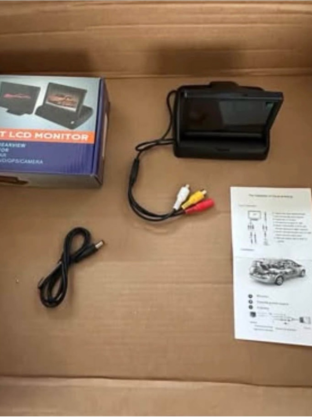 Black 4.3" Car LCD Monitor with AV Input - Automotive Video Display